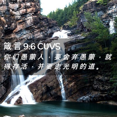 Picture 02 - 箴 言 9:6 CUVS - 你 们 愚 蒙 人 ， 要 舍 弃 愚 蒙 ， - Bible Verse Picture
