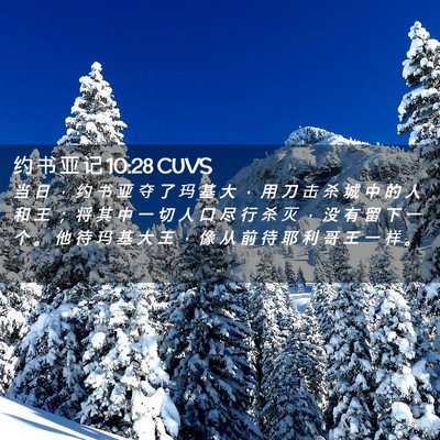 Picture 02 - 约 书 亚 记 10:28 CUVS - 当 日 ， 约 书 亚 夺 了 玛 基 大 ， - Bible Verse Picture