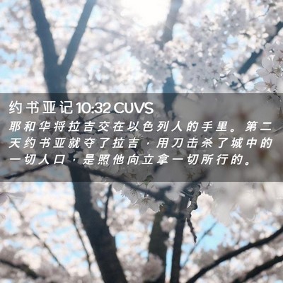 Picture 02 - 约 书 亚 记 10:32 CUVS - 耶 和 华 将 拉 吉 交 在 以 色 列 人 - Bible Verse Picture