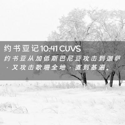 Picture 02 - 约 书 亚 记 10:41 CUVS - 约 书 亚 从 加 低 斯 巴 尼 亚 攻 击 - Bible Verse Picture