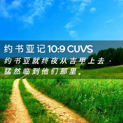 Picture 02 - 约 书 亚 记 10:9 CUVS - 约 书 亚 就 终 夜 从 吉 甲 上 去 ， - Bible Verse Picture