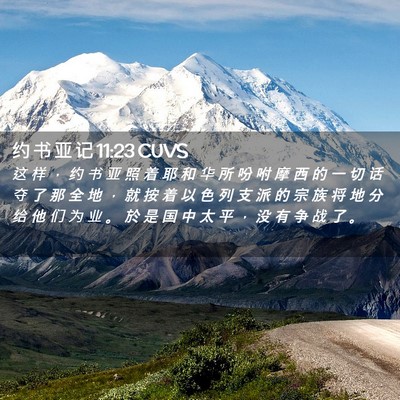 Picture 02 - 约 书 亚 记 11:23 CUVS - 这 样 ， 约 书 亚 照 着 耶 和 华 所 - Bible Verse Picture