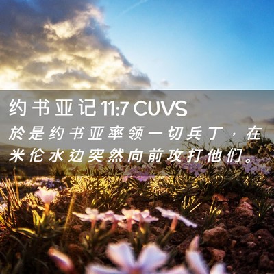 Picture 02 - 约 书 亚 记 11:7 CUVS - 於 是 约 书 亚 率 领 一 切 兵 丁 ， - Bible Verse Picture