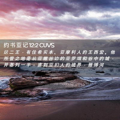 Picture 02 - 约 书 亚 记 12:2 CUVS - 这 二 王 ， 有 住 希 实 本 、 亚 摩 - Bible Verse Picture