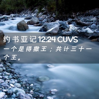 Picture 02 - 约 书 亚 记 12:24 CUVS - 一 个 是 得 撒 王 ； 共 计 三 十 一 - Bible Verse Picture