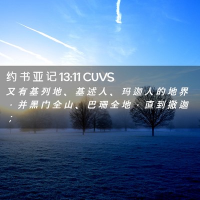 Picture 02 - 约 书 亚 记 13:11 CUVS - 又 有 基 列 地 、 基 述 人 、 玛 迦 - Bible Verse Picture