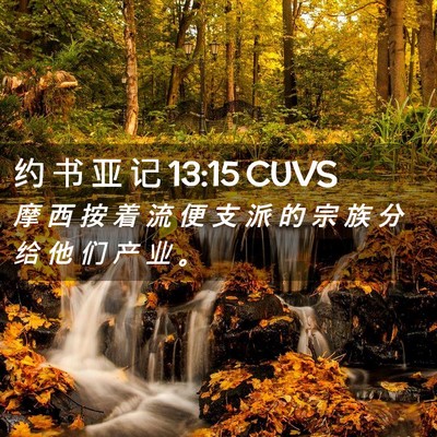 Picture 02 - 约 书 亚 记 13:15 CUVS - 摩 西 按 着 流 便 支 派 的 宗 族 分 - Bible Verse Picture