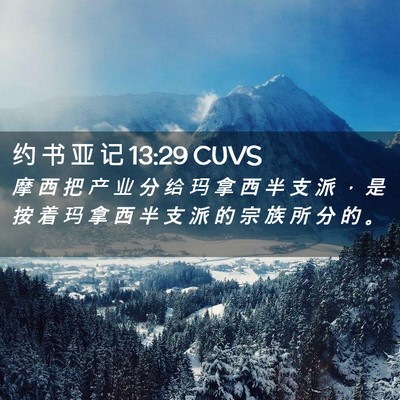 Picture 02 - 约 书 亚 记 13:29 CUVS - 摩 西 把 产 业 分 给 玛 拿 西 半 支 - Bible Verse Picture