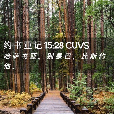 Picture 02 - 约 书 亚 记 15:28 CUVS - 哈 萨 书 亚 、 别 是 巴 、 比 斯 约 - Bible Verse Picture