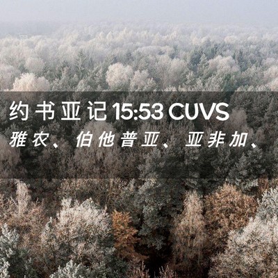 Picture 02 - 约 书 亚 记 15:53 CUVS - 雅 农 、 伯 他 普 亚 、 亚 非 加 - Bible Verse Picture