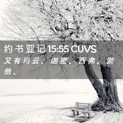 Picture 02 - 约 书 亚 记 15:55 CUVS - 又 有 玛 云 、 迦 密 、 西 弗 、 淤 - Bible Verse Picture