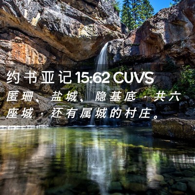 Picture 02 - 约 书 亚 记 15:62 CUVS - 匿 珊 、 盐 城 、 隐 基 底 ， 共 六 - Bible Verse Picture