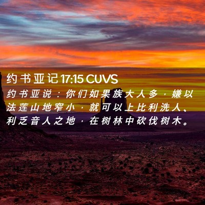 Picture 02 - 约 书 亚 记 17:15 CUVS - 约 书 亚 说 ： 你 们 如 果 族 大 人 - Bible Verse Picture