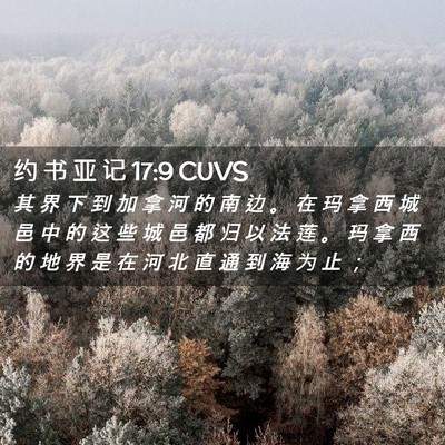 Picture 02 - 约 书 亚 记 17:9 CUVS - 其 界 下 到 加 拿 河 的 南 边 。 在 - Bible Verse Picture