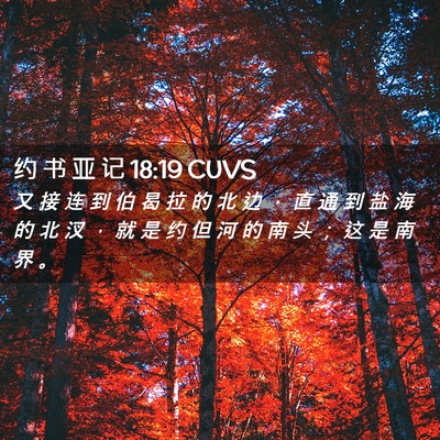 Picture 02 - 约 书 亚 记 18:19 CUVS - 又 接 连 到 伯 曷 拉 的 北 边 ， 直 - Bible Verse Picture