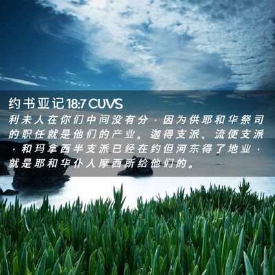 Picture 02 - 约 书 亚 记 18:7 CUVS - 利 未 人 在 你 们 中 间 没 有 分 ， - Bible Verse Picture