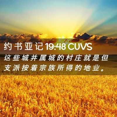 Picture 02 - 约 书 亚 记 19:48 CUVS - 这 些 城 并 属 城 的 村 庄 就 是 但 - Bible Verse Picture