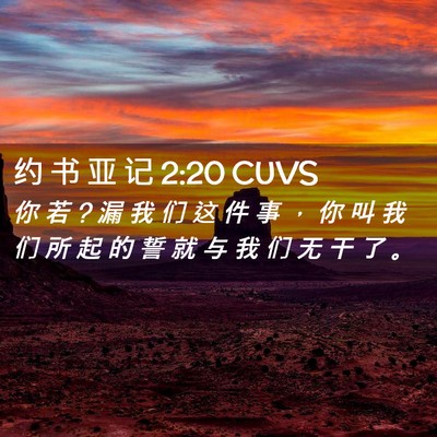 Picture 02 - 约 书 亚 记 2:20 CUVS - 你 若 ? 漏 我 们 这 件 事 ， 你 叫 我 - Bible Verse Picture