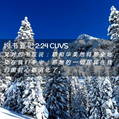 Picture 02 - 约 书 亚 记 2:24 CUVS - 又 对 约 书 亚 说 ： 耶 和 华 果 然 - Bible Verse Picture