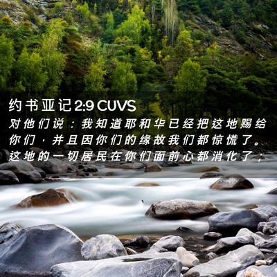 Picture 02 - 约 书 亚 记 2:9 CUVS - 对 他 们 说 ： 我 知 道 耶 和 华 已 - Bible Verse Picture
