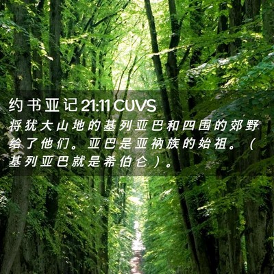 Picture 02 - 约 书 亚 记 21:11 CUVS - 将 犹 大 山 地 的 基 列 亚 巴 和 四 - Bible Verse Picture