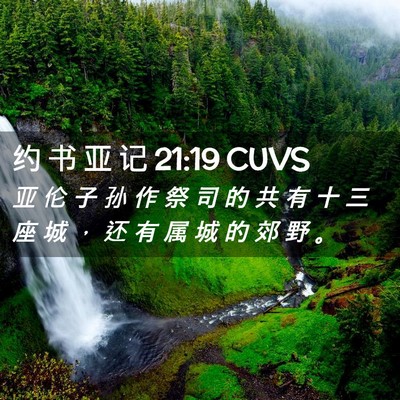 Picture 02 - 约 书 亚 记 21:19 CUVS - 亚 伦 子 孙 作 祭 司 的 共 有 十 三 - Bible Verse Picture