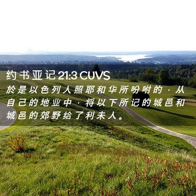 Picture 02 - 约 书 亚 记 21:3 CUVS - 於 是 以 色 列 人 照 耶 和 华 所 吩 - Bible Verse Picture