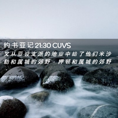 Picture 02 - 约 书 亚 记 21:30 CUVS - 又 从 亚 设 支 派 的 地 业 中 给 了 - Bible Verse Picture