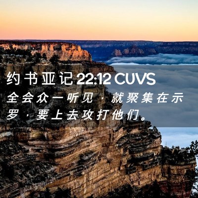 Picture 02 - 约 书 亚 记 22:12 CUVS - 全 会 众 一 听 见 ， 就 聚 集 在 示 - Bible Verse Picture