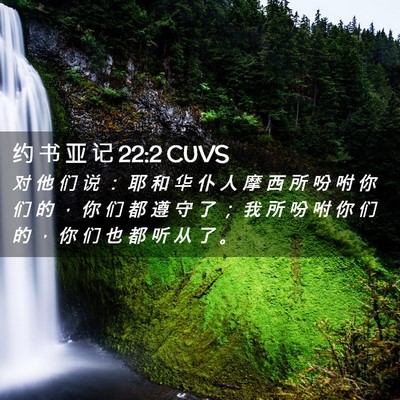 Picture 02 - 约 书 亚 记 22:2 CUVS - 对 他 们 说 ： 耶 和 华 仆 人 摩 西 - Bible Verse Picture