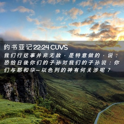Picture 02 - 约 书 亚 记 22:24 CUVS - 我 们 行 这 事 并 非 无 故 ， 是 特 - Bible Verse Picture