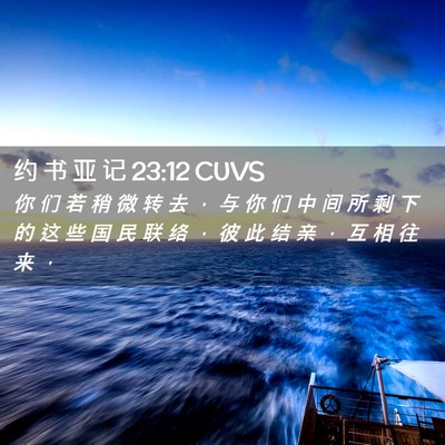 Picture 02 - 约 书 亚 记 23:12 CUVS - 你 们 若 稍 微 转 去 ， 与 你 们 中 - Bible Verse Picture