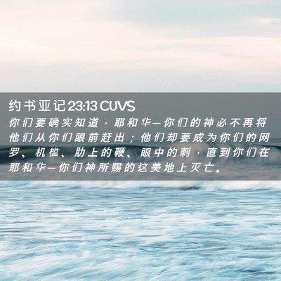 Picture 02 - 约 书 亚 记 23:13 CUVS - 你 们 要 确 实 知 道 ， 耶 和 华 ─ - Bible Verse Picture