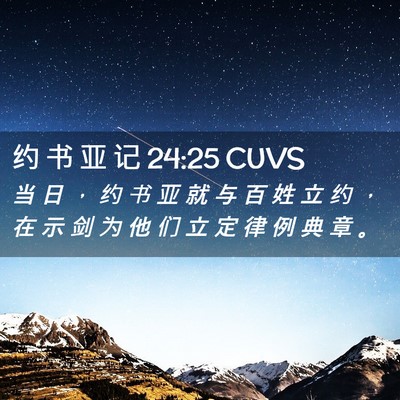 Picture 02 - 约 书 亚 记 24:25 CUVS - 当 日 ， 约 书 亚 就 与 百 姓 立 约 - Bible Verse Picture