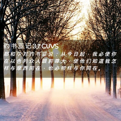 Picture 02 - 约 书 亚 记 3:7 CUVS - 耶 和 华 对 约 书 亚 说 ： 从 今 日 - Bible Verse Picture