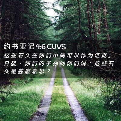 Picture 02 - 约 书 亚 记 4:6 CUVS - 这 些 石 头 在 你 们 中 间 可 以 作 - Bible Verse Picture