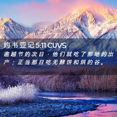 Picture 02 - 约 书 亚 记 5:11 CUVS - 逾 越 节 的 次 日 ， 他 们 就 吃 了 - Bible Verse Picture