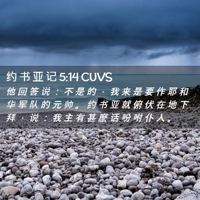 Picture 02 - 约 书 亚 记 5:14 CUVS - 他 回 答 说 ： 不 是 的 ， 我 来 是 - Bible Verse Picture