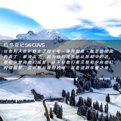 Picture 02 - 约 书 亚 记 5:6 CUVS - 以 色 列 人 在 旷 野 走 了 四 十 年 - Bible Verse Picture