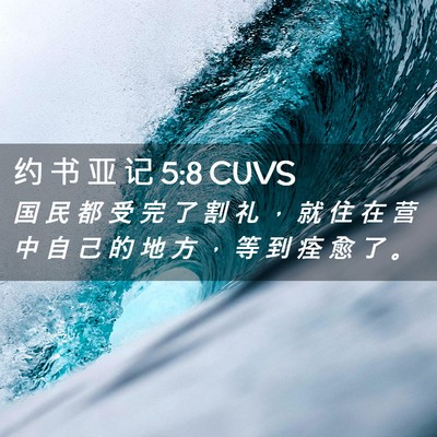 Picture 02 - 约 书 亚 记 5:8 CUVS - 国 民 都 受 完 了 割 礼 ， 就 住 在 - Bible Verse Picture