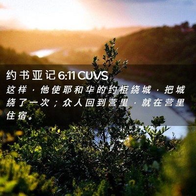 Picture 02 - 约 书 亚 记 6:11 CUVS - 这 样 ， 他 使 耶 和 华 的 约 柜 绕 - Bible Verse Picture