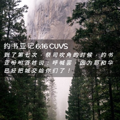 Picture 02 - 约 书 亚 记 6:16 CUVS - 到 了 第 七 次 ， 祭 司 吹 角 的 时 - Bible Verse Picture