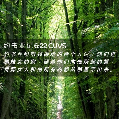 Picture 02 - 约 书 亚 记 6:22 CUVS - 约 书 亚 吩 咐 窥 探 地 的 两 个 人 - Bible Verse Picture