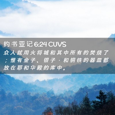 Picture 02 - 约 书 亚 记 6:24 CUVS - 众 人 就 用 火 将 城 和 其 中 所 有 - Bible Verse Picture