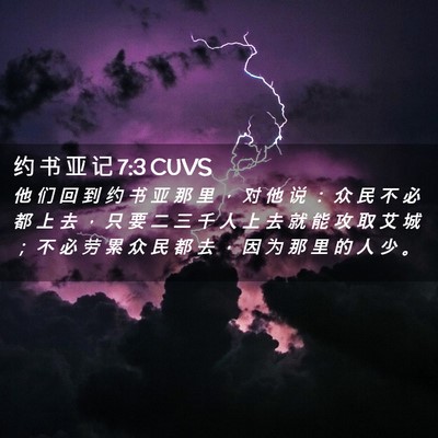 Picture 02 - 约 书 亚 记 7:3 CUVS - 他 们 回 到 约 书 亚 那 里 ， 对 他 - Bible Verse Picture