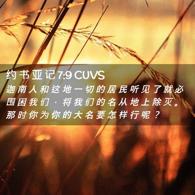 Picture 02 - 约 书 亚 记 7:9 CUVS - 迦 南 人 和 这 地 一 切 的 居 民 听 - Bible Verse Picture