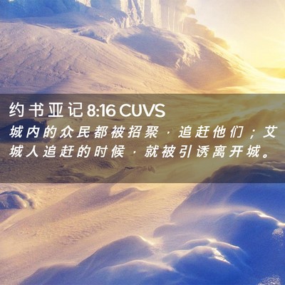 Picture 02 - 约 书 亚 记 8:16 CUVS - 城 内 的 众 民 都 被 招 聚 ， 追 赶 - Bible Verse Picture