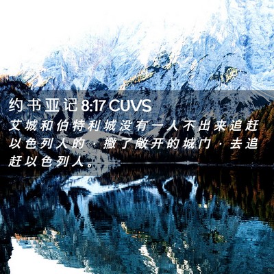Picture 02 - 约 书 亚 记 8:17 CUVS - 艾 城 和 伯 特 利 城 没 有 一 人 不 - Bible Verse Picture