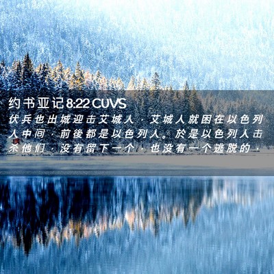 Picture 02 - 约 书 亚 记 8:22 CUVS - 伏 兵 也 出 城 迎 击 艾 城 人 ， 艾 - Bible Verse Picture