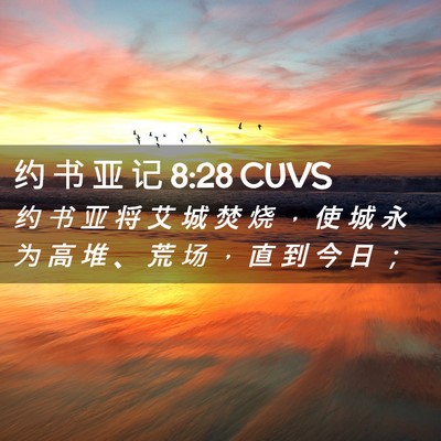 Picture 02 - 约 书 亚 记 8:28 CUVS - 约 书 亚 将 艾 城 焚 烧 ， 使 城 永 - Bible Verse Picture